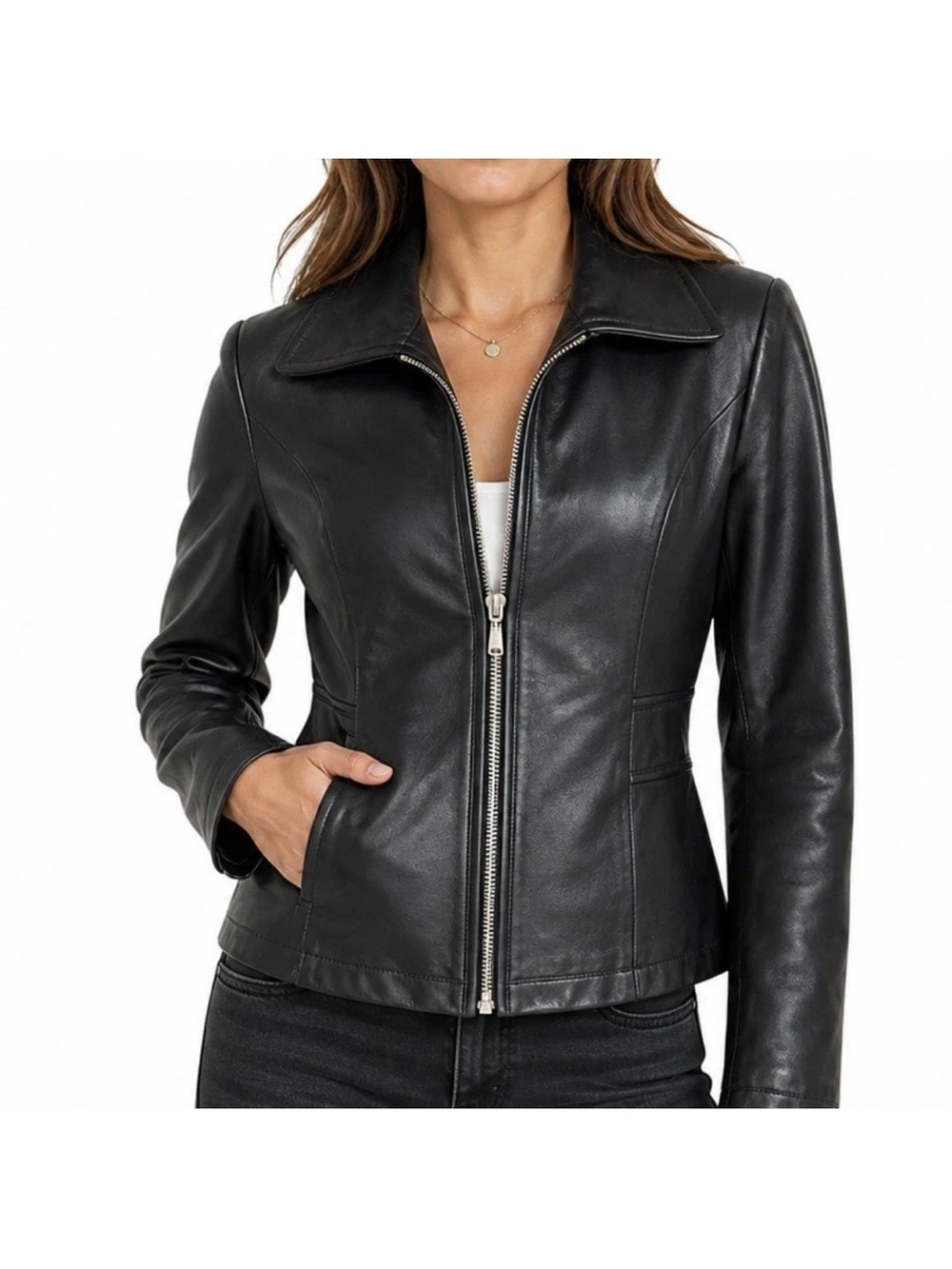 BP Black Lambskin Leather Jacket Zip Fitted Y2K Women S Nordstrom